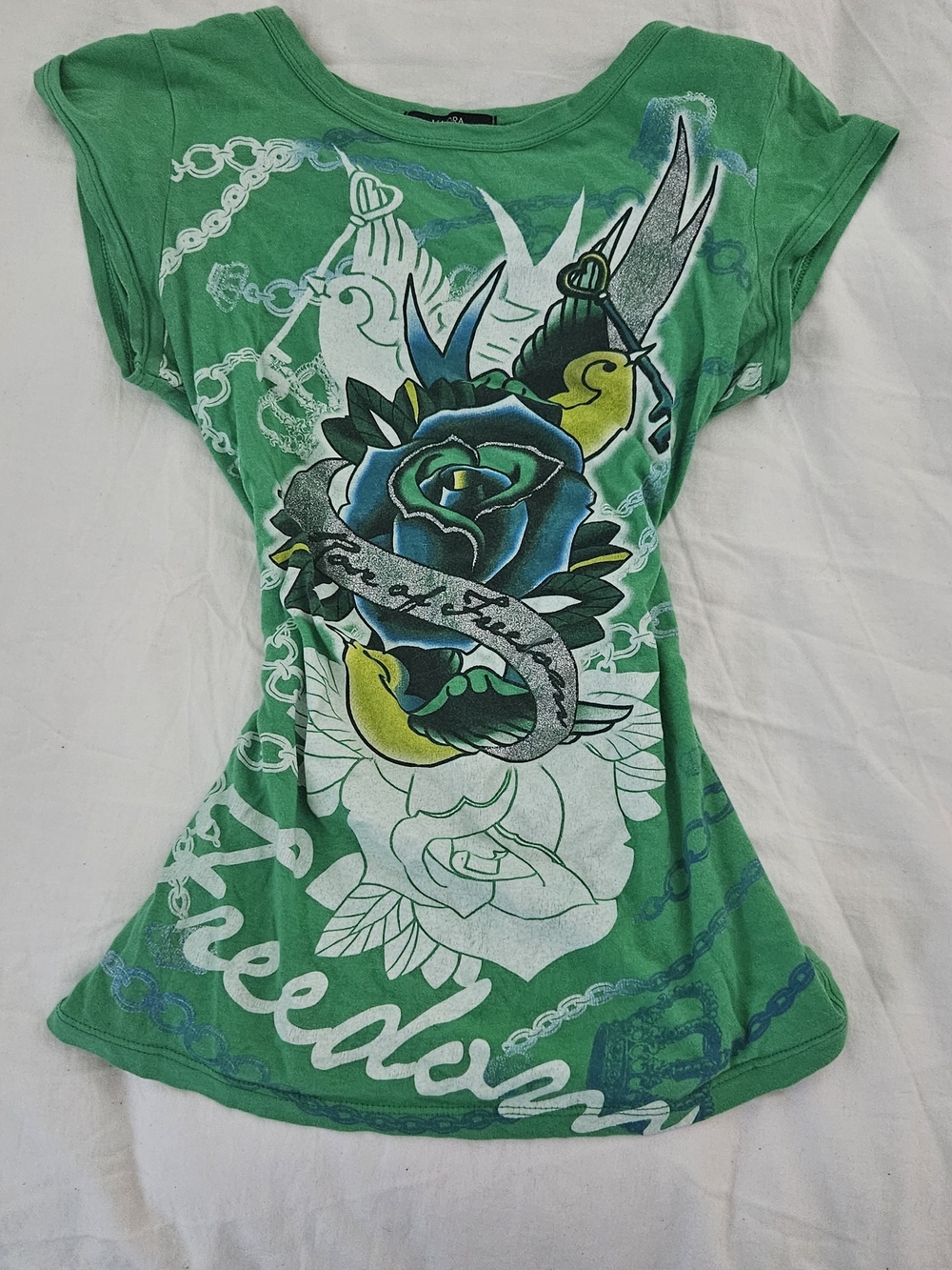 Green Y2k Shirt Ed Hardy Inspired